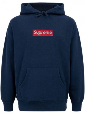 Supreme X Swarovski Box Logo Azul Marino Azules | GNDF7186