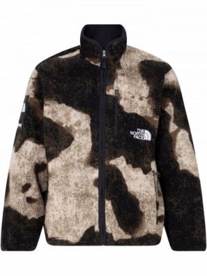 Supreme X The North Face Bleached Denim Fleece Marrom | NMYQ3513