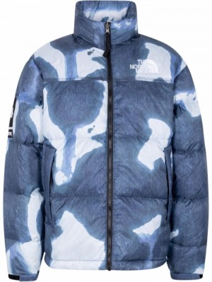 Supreme X The North Face Bleached Denim Print Nuptse Jacket Azules | OOXU6100