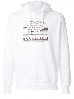 Supreme X The North Face Metallic-logo Encapuchado Sweatshirt Blancos | GVIS5265