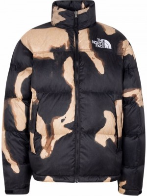 Supreme X The North Face Nuptse Bleached Denim Print Jacket Marrom | PCTU9958