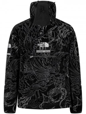 Supreme X The North Face Steep Tech Fleece Sweatshirt Negros | AIFO7665