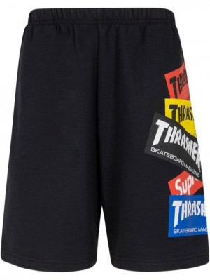 Supreme X Thrasher Multi Logo Pista Negros | YTAP4070