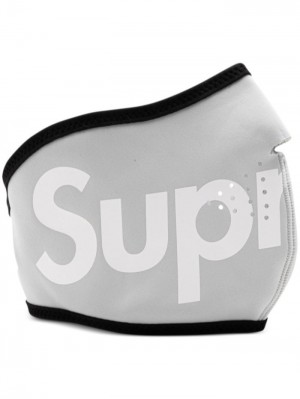 Supreme X Windstopper Logo-print Grises Claro Negros Blancos | SEVV7856