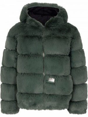 Supreme X Wtaps Faux-fur Encapuchado Verdes | ZYPU7546