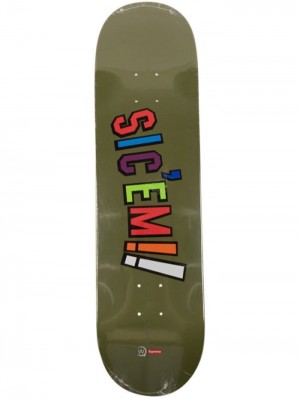 Supreme X Wtaps Sic'em! Skateboard Deck Verdes | KWPY4932
