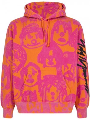 Supreme X Yohji Yamamoto Estampados-print Naranjas Rosas | JVBD4848